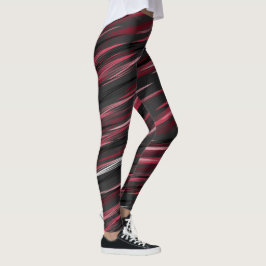 Grau mit rosa Streifen Leggings