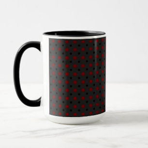Grau mit schwarzen und roten Punkten Tasse