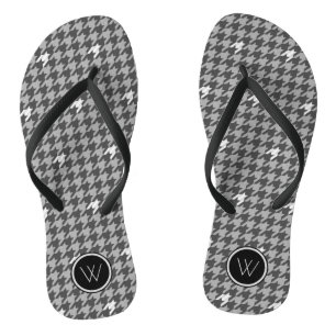 Grau mit Silver Accent Hahnentrittmuster Flip Flop