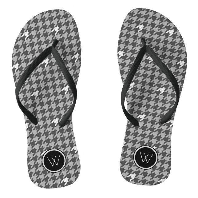 Grau mit Silver Accent Hahnentrittmuster Flip Flop (Fußbett)