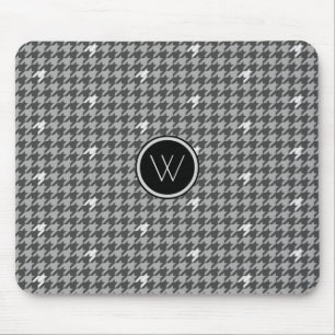 Grau mit Silver Accent Hahnentrittmuster Mousepad