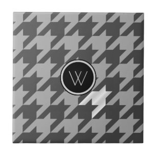 Grau mit Silver Accent Hahnentrittmuster Tile Fliese