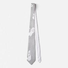 Grau mit White Flying Ghosts Halloween-Krawatte Krawatte