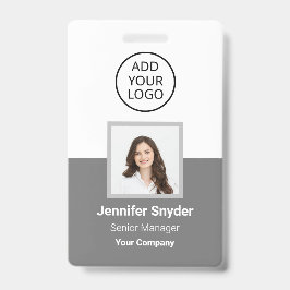 Grau, Mitarbeiter-Foto-ID mit QR-Code, Unternehmen Ausweis