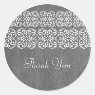 Grau Modern Bohemisch Danke Stickers