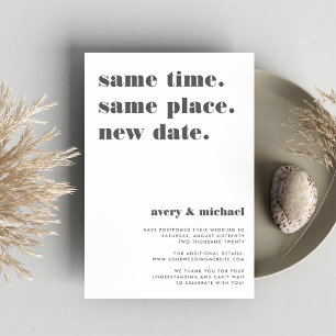 Grau   Moderne Hochzeitsverschiebungsankündigung Save The Date