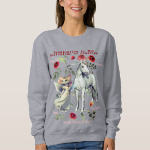 (Grau) Modisch modische Einhornkatzen Sweatshirt