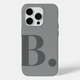 Grau Monogram Letter Einfache Farbe Minimalistisch Case-Mate iPhone Hülle