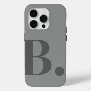 Grau Monogram Letter Einfache Farbe Minimalistisch Case-Mate iPhone Hülle