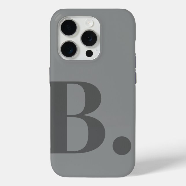 Grau Monogram Letter Einfache Farbe Minimalistisch Case-Mate iPhone Hülle (Rückseite)