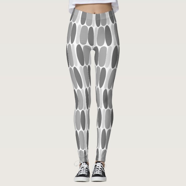 Grau-Muster farbenfrohe Formen Leggings (Vorderseite)