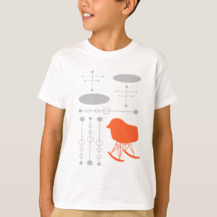 Grau-Muster Silhouette Mitte des 20. Jahrhunderts T-Shirt