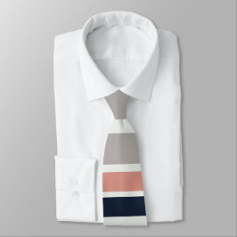 Grau Navy Blue Pink Coastal Stripes Muster Krawatte