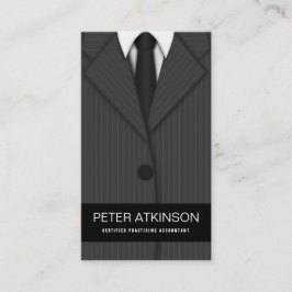 Grau oder Gray Pinstripe Anzug Vertical Accountant Visitenkarte