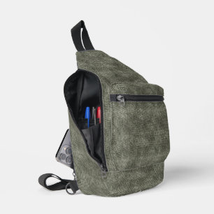 Grau Olive Denim Pattern Crossbody Bag