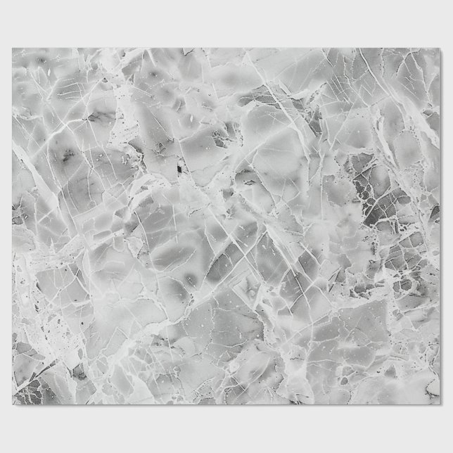 Grau opulent Marmor Whirl Matte Wrapping Paper Geschenkpapier (Flach)