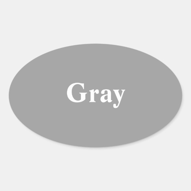 Grau-Oval-Aufkleber Ovaler Aufkleber (Vorderseite)
