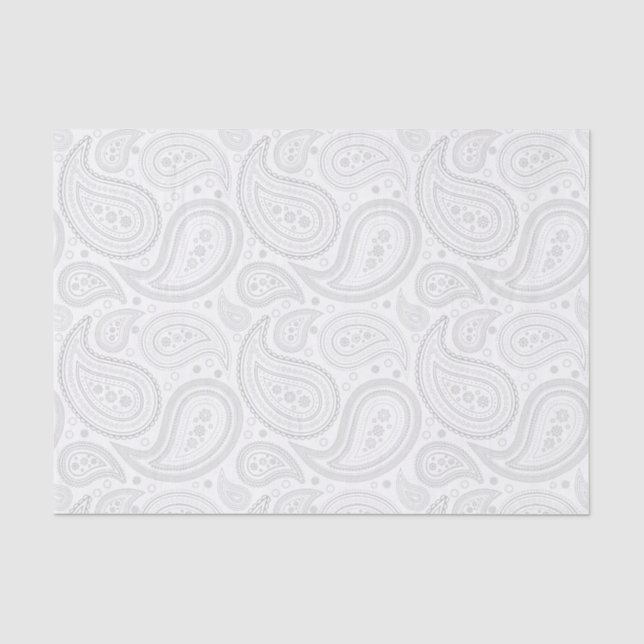 Grau-Paisley-Muster für Weißzwirn Seidenpapier (Vorderseite)