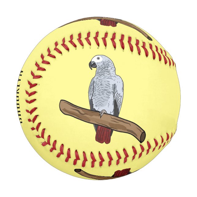 Grau-Papagei-Cartoon Baseball (Vorderseite Links)