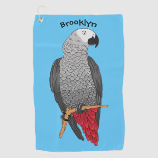 Grau-Papagei-Cartoon Golfhandtuch