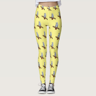 Grau-Papagei-Cartoon Leggings