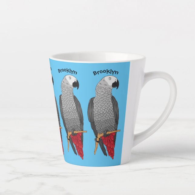 Grau-Papagei-Cartoon Milchtasse (Rechts)