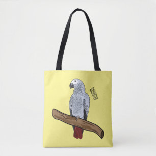 Grau-Papagei-Cartoon Tasche