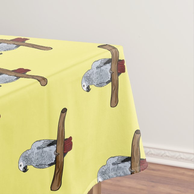 Grau-Papagei-Cartoon Tischdecke (Beispiel)