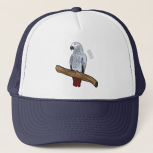 Grau-Papagei-Cartoon Truckerkappe