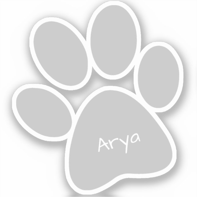 Grau-Paw-Druckdesign-Kontaktsticker Aufkleber (Vorderseite)