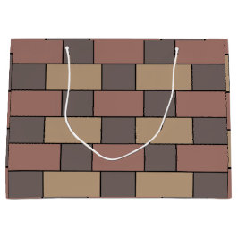 Grau Peach Pink Brick Wall Große Geschenktüte