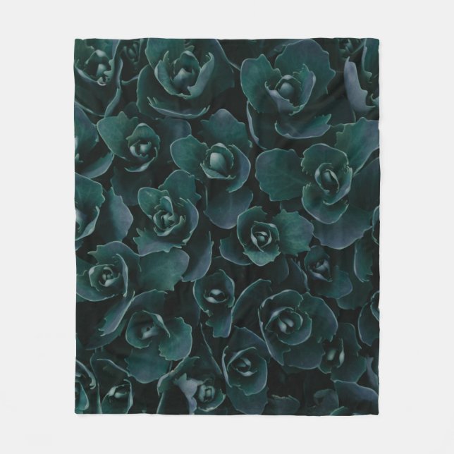 GRAU PETAL BLUME IM BLUME FLEECEDECKE (Vorderseite)