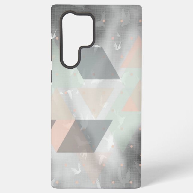 Grau-, Pfirsich- und Grünes Trendy-Muster Samsung Galaxy Hülle (Rückseite)