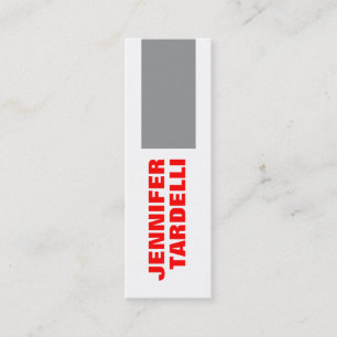 Grau Red Bold Minimalistisch Moderne Beruflich Mini Visitenkarte