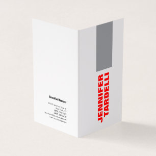 Grau Red Bold Minimalistisch Moderne Beruflich Visitenkarten