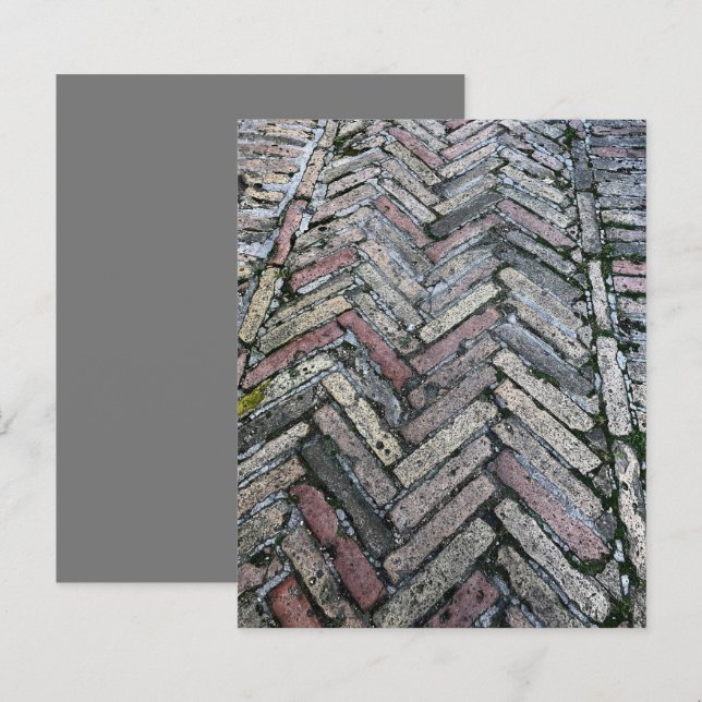 Grau Red Herringbone Pavers Scrapbook Paper (Vorne/Hinten)