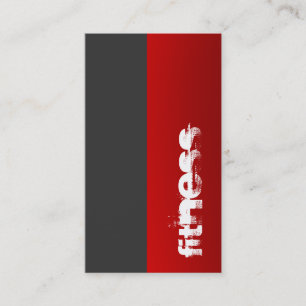 Grau Red Personal Trainer Business Card Visitenkarte