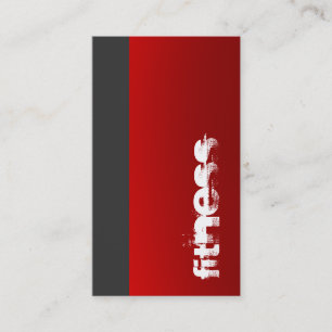 Grau Red Personal Trainer Fitness Business Card Visitenkarte