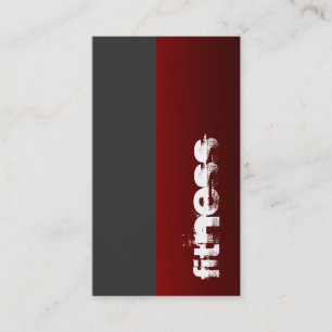 Grau Red Personal Trainer Fitness Business Card Visitenkarte