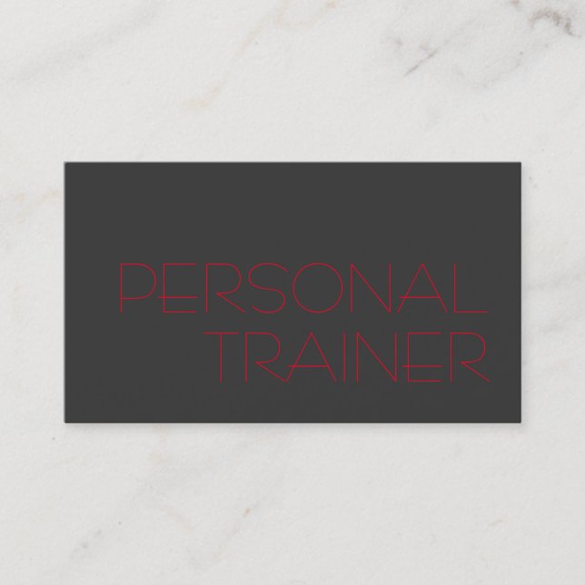 Grau Red Personal Trainer Fitness Sport Visitenkarte (Vorderseite)