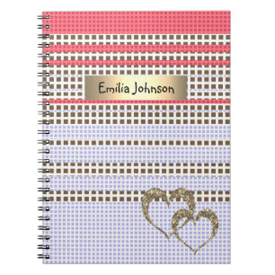 grau, rosa, braun, kariert notizblock