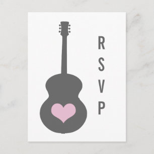 Grau/rosa Gitarrenherz UAWG Postkarte