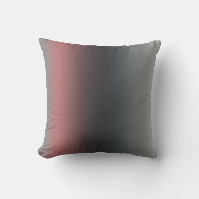 Grau, rosa, schwarzer Farbverlauf, Ombre. Kissen (Vorderseite)