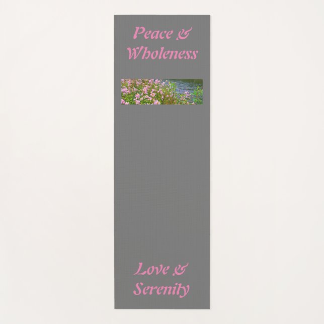 grau, rosa, Wasser, Blume, Ihr Text & Bild Yogamatte (Vorderseite)
