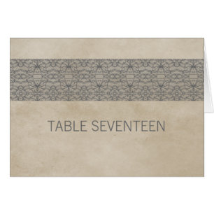 Grau Rustic Lace Tischnummer Card