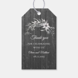 Grau rustikal. Blumenzarte aus Holz Danke Geschenkanhänger