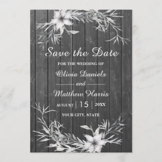 Grau rustikal. Stallgebäude Save the Date Einladung