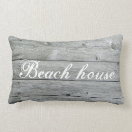 Grau-rustikales Holz-Koordinaten des Beach House Lendenkissen