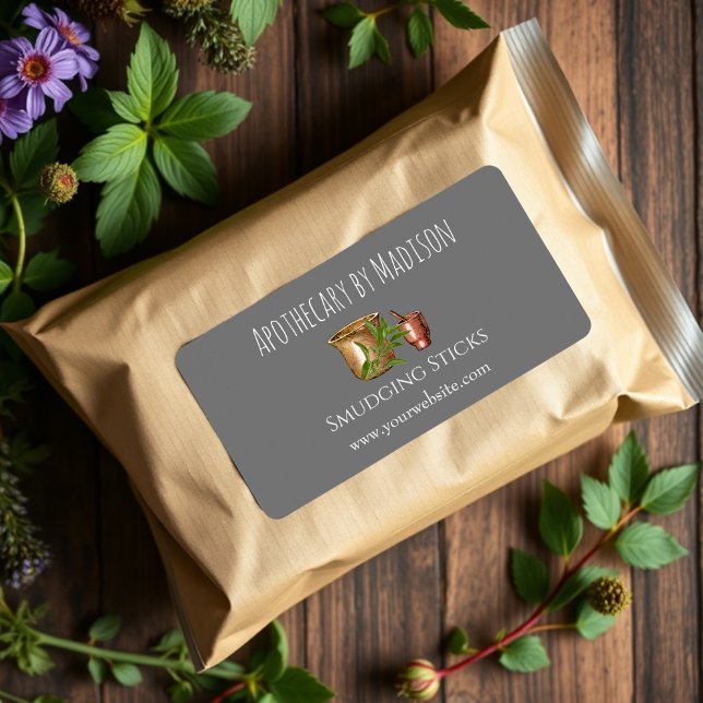 Grau | Sage Smudge Sticks Produktkennzeichnungen Adressaufkleber (Von Creator hochgeladen)