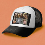 Grau Schwarz 5 FotoCollage mit Text Truckerkappe<br><div class="desc">Für dieses Design können Sie quadratische oder selbstständige Fotos verwenden. Verwenden Sie fünf quadratische Fotos,  um ein einzigartiges und persönliches Geschenk zu kreieren. Wenn Sie die Bilder anpassen müssen,  klicken Sie auf das Werkzeug anpassen,  um Änderungen vorzunehmen.</div>